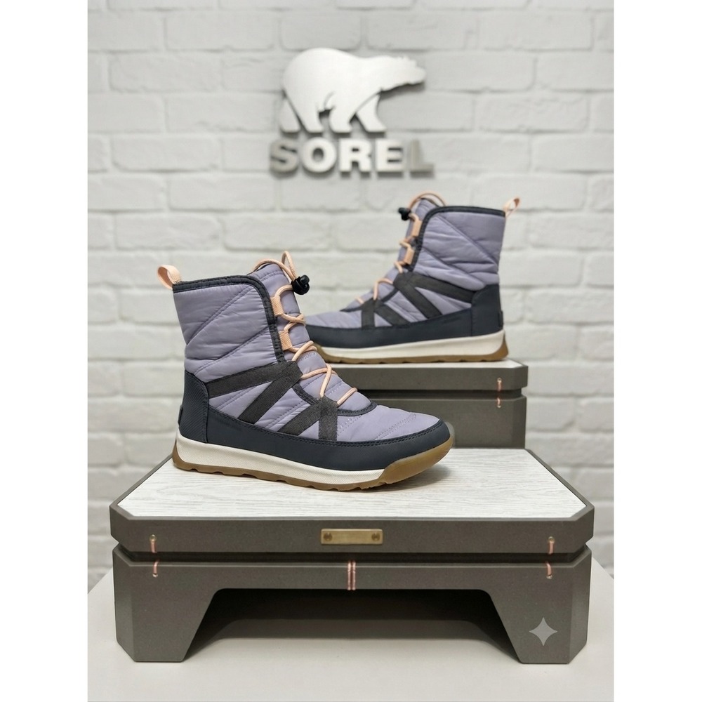 Sorel‎ Whitney II Short Lace Waterproof Winter Boots Purple Black youth 5/Sz 7